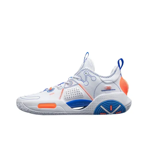 LINING All City 9 V1,5 Rebound Амортизаторы Низкий Топ Баскетбольные Кроссовки для Игры Мужские Белый Синий и Оранжевый