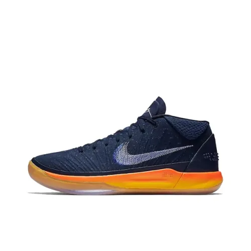 Nike Kobe AD MID Шов Step Slip-Resistant Abrasion-Resistant MID Топ Баскетбольные кроссовки для игры Мужской Темно-синий