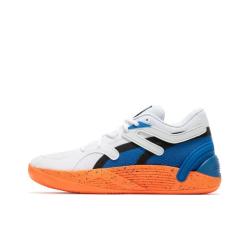 PUMA Trc Blaze Court NYC Противоскользящий Устойчивый к истиранию MID Топ Баскетбольные кроссовки Мужские Белый Синий и Оранжевый
