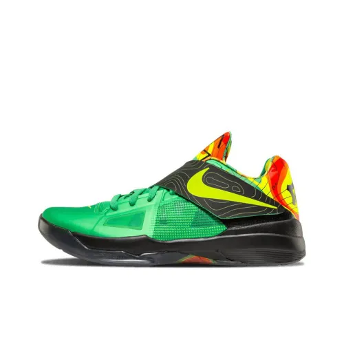 Nike KD 4 Weatherman Shock Absorbers Slip-Resistant Low Top Баскетбольные кроссовки для игры Мужской Зеленый