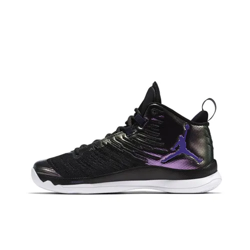 Джордан Super.Fly 5 Амортизаторы Устойчивый к истиранию MID Баскетбольные кроссовки Мужской Фиолетовый Черный