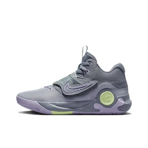 Nike KD Trey 5 X Цвет KD Shock Absorbers Slip-resistant Abrasion-resistant MID Баскетбольные кроссовки Unisex Фиолетовый Серый