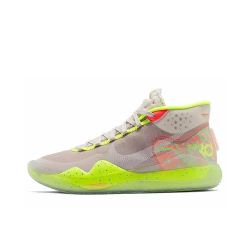 Nike KD 12 MID Топ Баскетбольные кроссовки для игры Унисекс Серый Зеленый