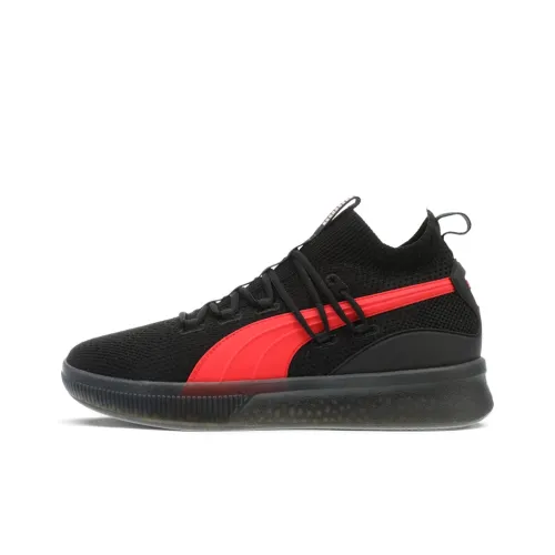 PUMA Clyde Court Core MID Баскетбольные кроссовки для игры Мужской Черный Красный