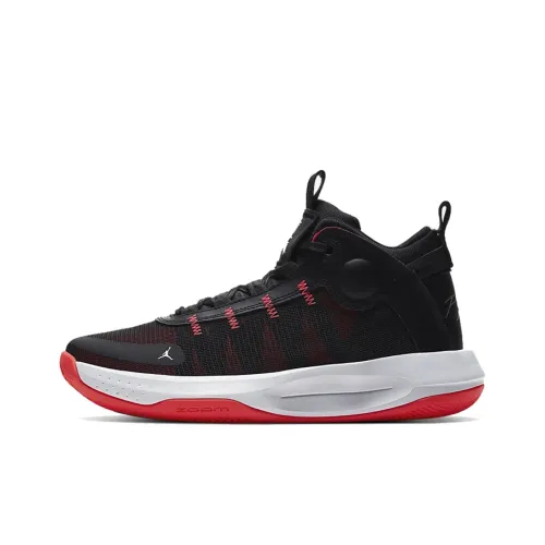 Jordan Jumpman 2020 PF Амортизаторы Нижняя юбка Резистентный MID Баскетбольные кроссовки Мужской Черный Красный