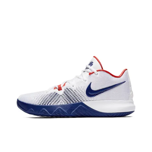 Nike Flytrap Kyrie Irving Белый Slip Resistant Abrasion Resistant MID Баскетбольные кроссовки для игры Мужской White Blue