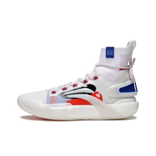 LiNing Speed 9 Ultra Амортизаторы Уменьшающие Удар Противоскользящие Устойчивые к Износу Высокий Топ Баскетбольные Кроссовки Мужские Белые