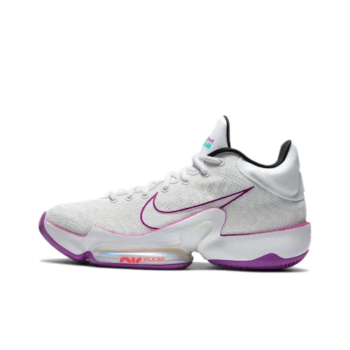 Nike Zoom Rize 2 Амортизаторы Shock противоскользящие низкий топ баскетбольные кроссовки мужской белый фиолетовый международная версия