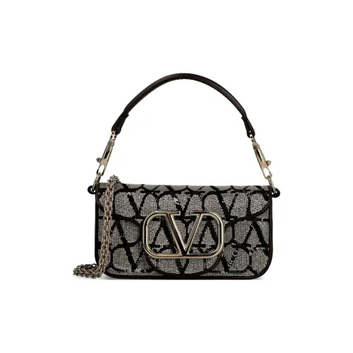 Valentino Холст и кожа через плечо Сумка Сумка для женщин Черный