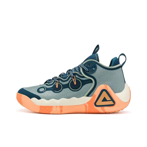 PEAK Звезда Shift Противоскользящий Устойчивый к износу Дышащий MID Топ Баскетбольные кроссовки Мужской Керамика Зеленый