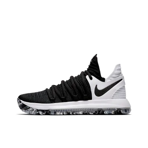 Nike KD 10 Zoom KD 10 EP 'Черный белый' Нескользящий Легкий Низкий Топ Баскетбольные кроссовки для игры Мужской Черный белый