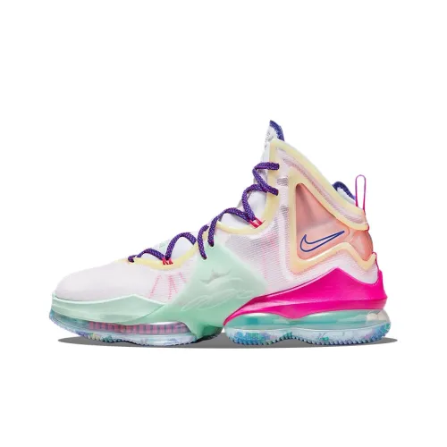 nike Lebron 19 EP 'Love Letter' Джеймс 19 MID Топ Баскетбольные кроссовки для игры Мужской Белый зеленый розовый Азиатская версия