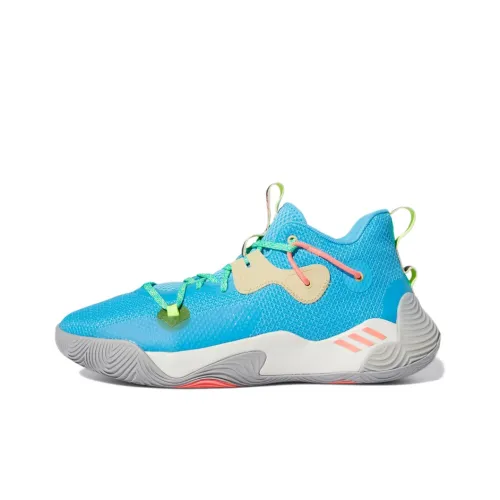 Adidas Harden Stepback 3 Slip-resistant и Abrasion-resistant покрытие Поддержка MID Топ Баскетбольные кроссовки Мужской Синий