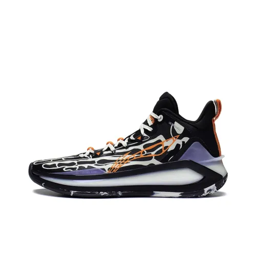 LiNing Liren 3 Амортизация Поддержка Rebound MID Топ Технология BOOM Баскетбольные кроссовки Мужской Черный Белый Halloween