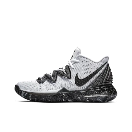 Nike Kyrie 5 Kyrie 5 EP MID Топ Баскетбольные кроссовки Мужской Черный And Белый Орео Азиатская Версия