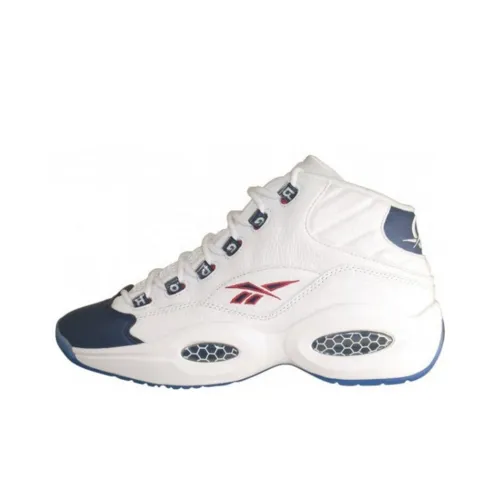 Reebok Question Pearlized Темно-синий 2012 Высокие Баскетбольные Кроссовки Унисекс Сине-белый
