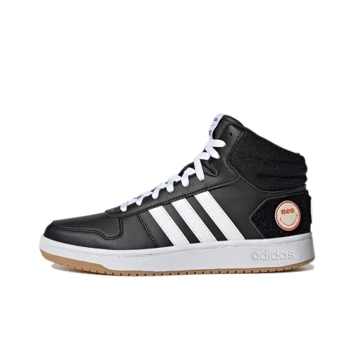 ADIDAS NEO Hoops 2,0 MID Амортизаторы Устойчивые к истиранию MID Бейсбольные кроссовки Мужской Черный Белый