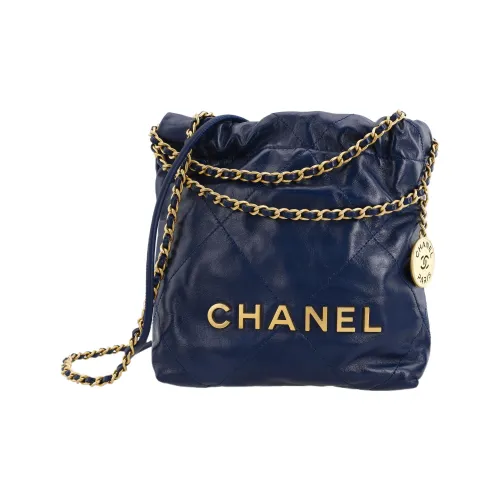 CHANEL 22Bag Яркий Телячья кожа Ведрообразная Сумка Сумка через плечо Мини Женская Электрический Синий