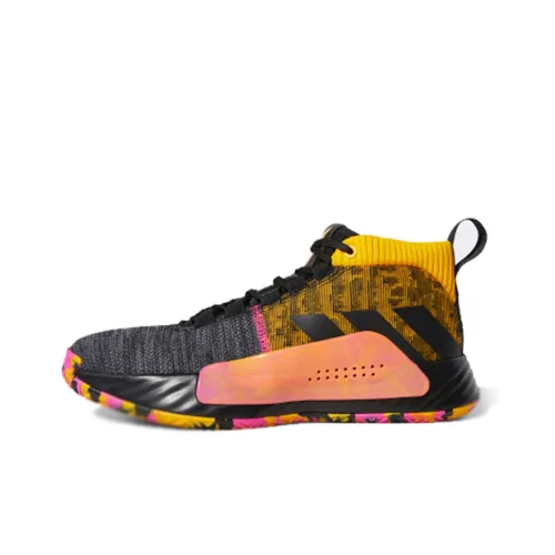 Adidas D Lillard 5 Gca Lillard 5 Non Нижняя юбка Легкий MID Топ Баскетбольные кроссовки Мужской Черный Желтый