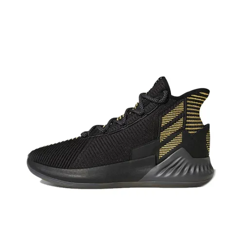 Adidas D Rose 9 Ross Non Slip Легкий MID Баскетбольные кроссовки Мужской Черный Золотой