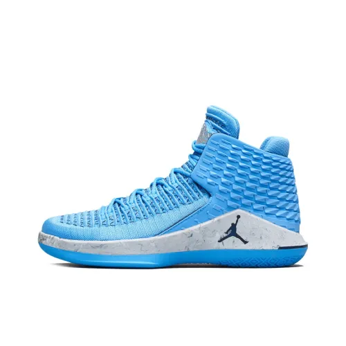 Jordan Air Джордан 32 UNC Северная Каролина High Топ Баскетбольные кроссовки для игры Мужской Синий Азиатская версия