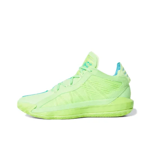 Adidas Dame 6 Амортизация Износостойкие Низкие Баскетбольные Кроссовки Мужские Ярко-Синий Зеленый