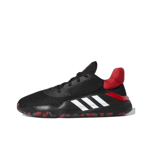 Adidas Pro Bounce 2019 Low Shock Absorbers Противоскользящие MID Топ Баскетбольные кроссовки Мужские Черный Красный Белый