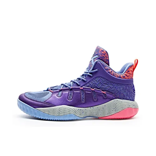 ANTA KT Thompson Outdoor 2 Нелипкий Легкий MID Топ Баскетбольные кроссовки для игры Мужской Фиолетовый