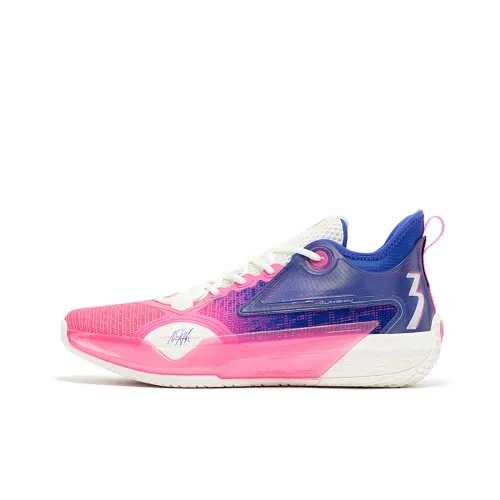 361° Zen 5 WTA Противоскользящие Устойчивые к истиранию Низкий Топ Баскетбольные кроссовки Мужской Неоново-розовый
