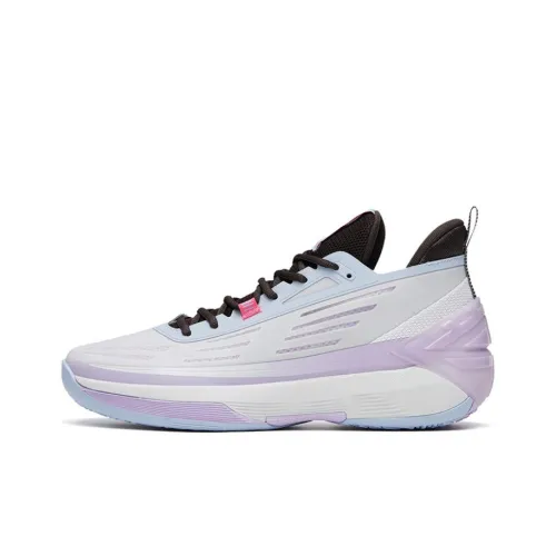 ANTA Attack 5 Амортизирующие низменные баскетбольные кроссовки устойчивые к истиранию низкий топ мужские фиолетово-серый