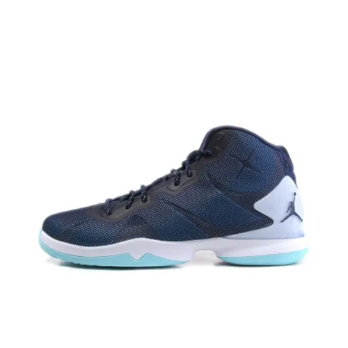 Джордан Super.Fly 4 Амортизаторы Slip-resistant MID Баскетбольные кроссовки Унисекс Синий Белый