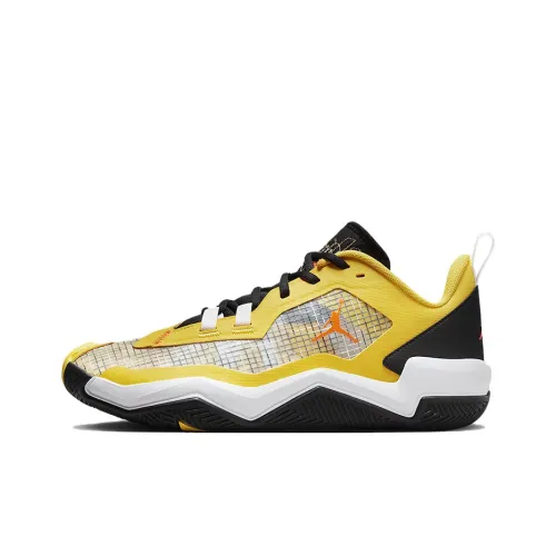 Jordan One Take 4 PF Амортизация Износостойкие Низкие Баскетбольные Кроссовки Мужские Оранжевые Черные