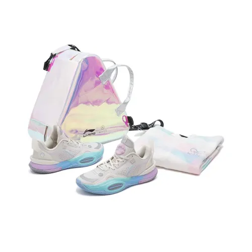 LiNing All City 10 Противоскользящие Устойчивые к износу Высокие Баскетбольные Кроссовки Мужские Pearl White Особенный Ограниченный Набор