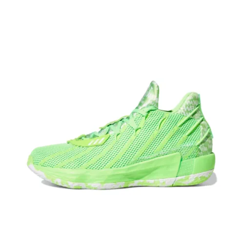 Adidas D Lillard 7 Амортизаторы Устойчивые к истиранию Бейсбольные кроссовки Mid Top Унисекс Зеленый