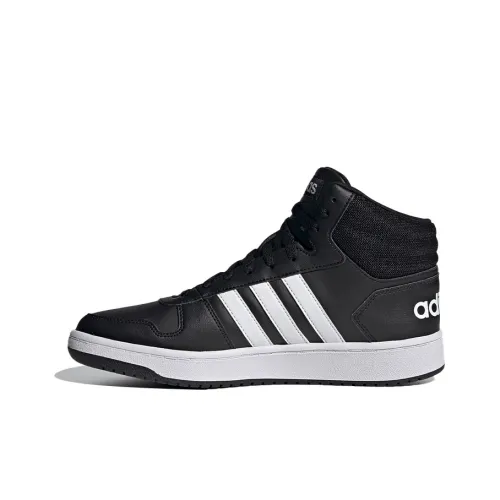 Adidas Neo Hoops 2,0 Slip-resistant Abrasion-resistant Lightweight MID Basketball Shoes Men's Black White