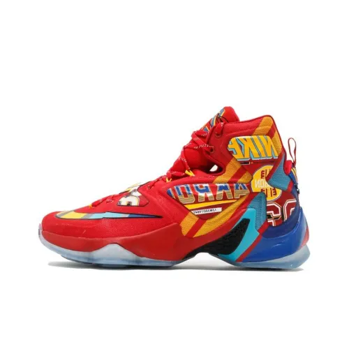 Nike Lebron 13 EYBL Нескользящий Легкий Высокий Топ Баскетбольные Кроссовки Мужские Красные