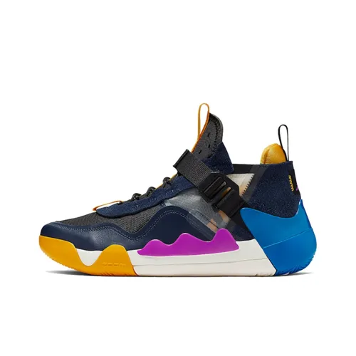 Jordan Defy SP Амортизация Поддержка MID Топ Баскетбольные кроссовки Мужской Черный Фиолетовый