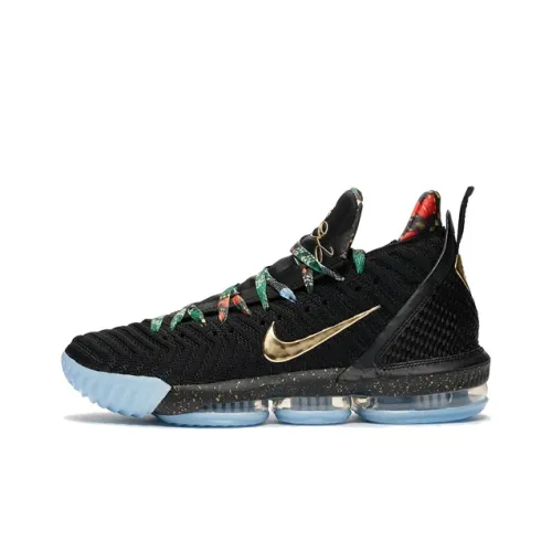 Nike Lebron 16 KC 'Watch The Throne' Джеймс 16 MID Баскетбольные кроссовки для игры Унисекс Черный Международная версия