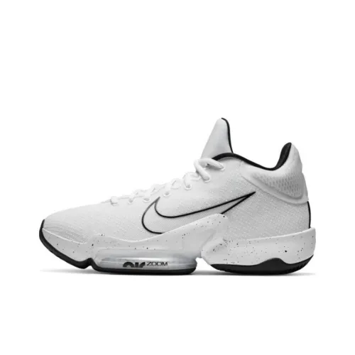 Nike Zoom Rize 2 TB Promo Устойчивый к истиранию Дышащий MID Баскетбольные кроссовки Мужские Белый Черный