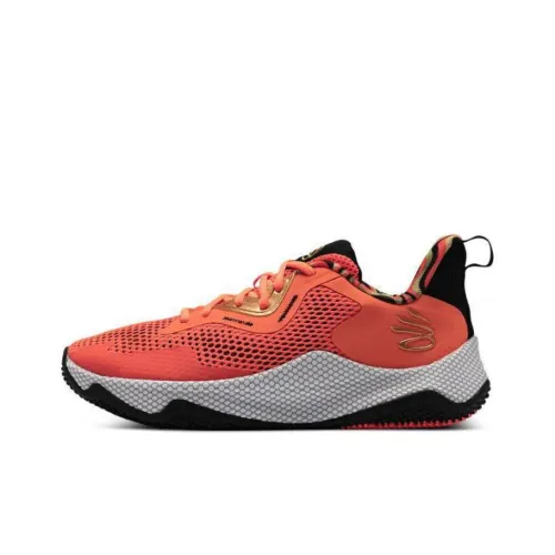 Under Armour Hovr Splash 3 Curry Устойчивый к истиранию Дышащие Низкие Баскетбольные Кроссовки Унисекс Оранжевый