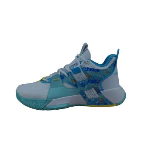 ANTA Thompson KT Basketball Slip-Resistant Abrasion-Resistant MID Топ Баскетбольные кроссовки Мужские Белый Синий