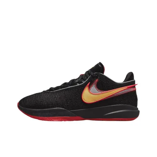 Nike LeBron 20 LeBron 20 EP Low Топ Баскетбольные кроссовки Унисекс Черный Красный Азиатская версия