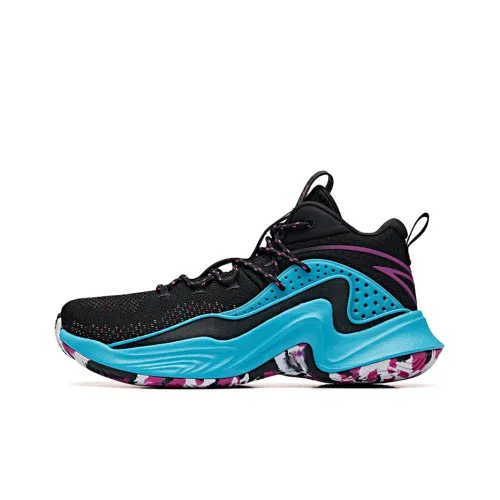 ANTA Thompson Series Амортизаторы Устойчивые к истиранию MID Баскетбольные кроссовки Мужские Черный Синий Фиолетовый