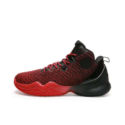 PEAK Амортизаторы Shock Slip-resistant Abrasion-resistant MID Топ Баскетбольные кроссовки для игры Мужские Красный Черный