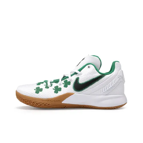 Nike Flytrap 2 Celtics Non Lower Leg Легкий Низкий Топ Баскетбольные Кроссовки для Игры Мужской Белый Зеленый Пэчворк