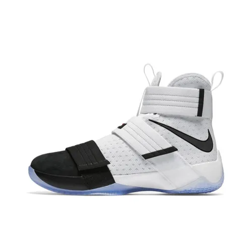 Nike Zoom Soldier 10 LeBron Амортизация Противоскользящие Высокие Баскетбольные Кроссовки для Игры Мужские Серые