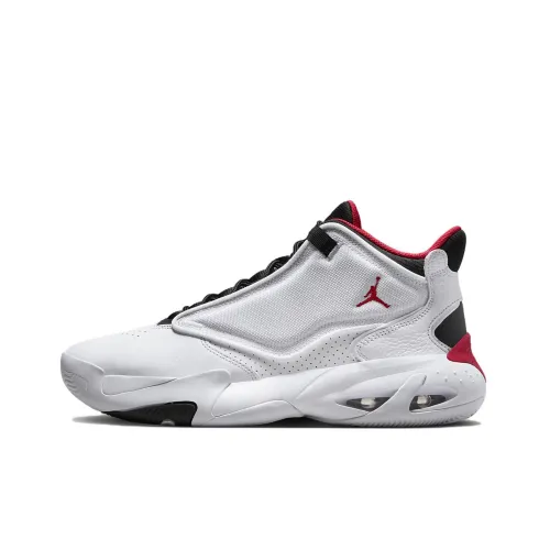 Jordan Max Aura 4 Амортизаторы Slip-resistant MID Баскетбольные кроссовки Мужские Белый Черный