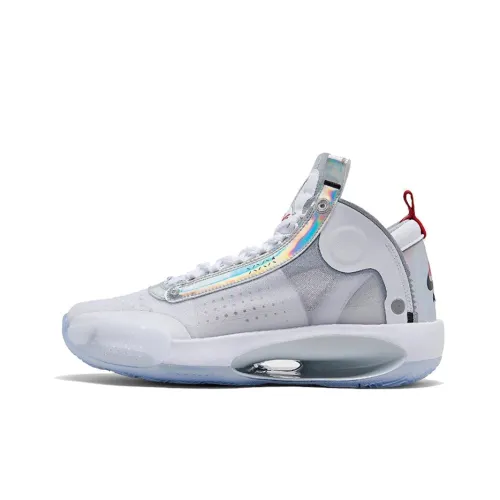 Jordan Air Джордан 34 MID Топ Воздух Zoom Eclipse Баскетбольные кроссовки для игры Мужской Белый