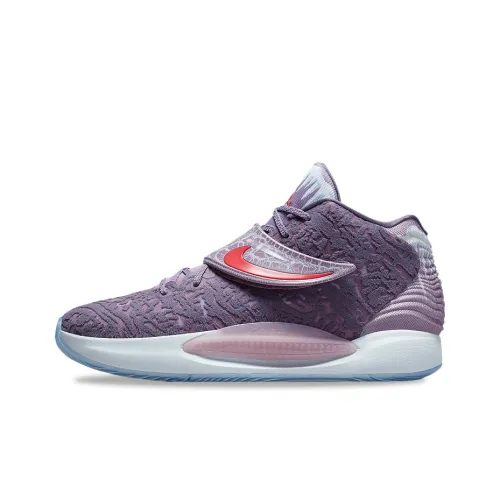 Nike KD 14 NRG EP 'День святого Валентина' KD 14 MID Топ Баскетбольные кроссовки для игры Унисекс Фиолетово-белый Азиатская версия