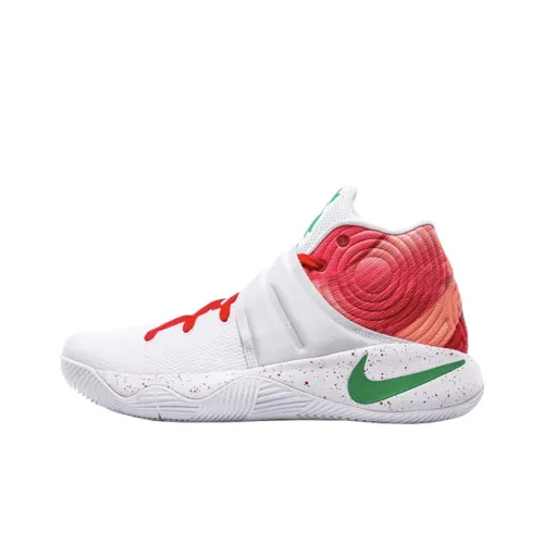 Nike Kyrie 2 KY Rispy Kreme Амортизация Покрытие Поддержка MID Топ Баскетбольные кроссовки для игры Мужской Белый Розовый